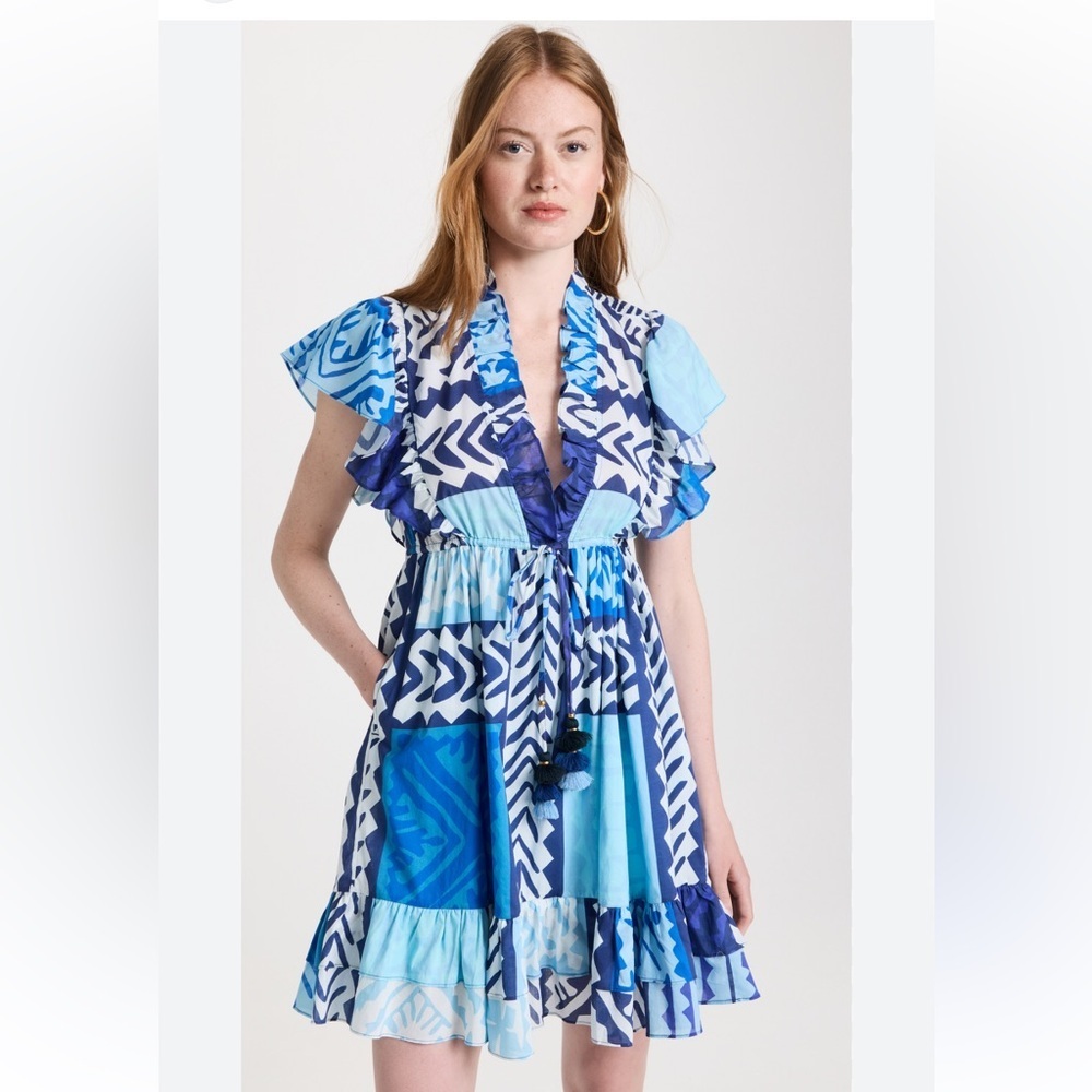 Figue Denissa Dress in Colorblock Blue- 100% Cotton🦋